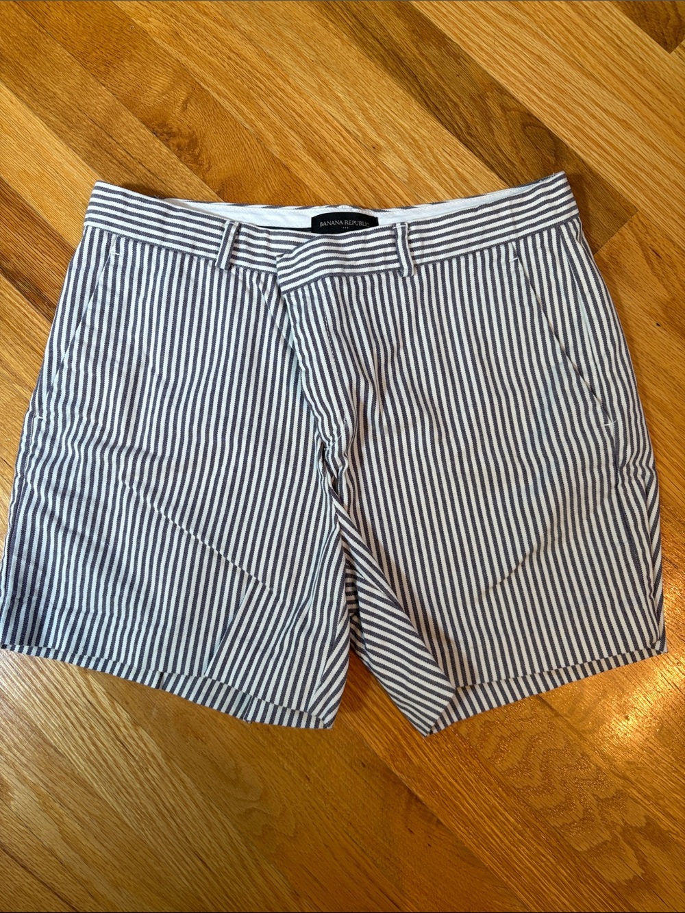 Banana Republic Navy and White Striped Shorts